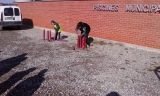 Els nens i nenes jugant a bitlles al Soleràs (foto: CEG).